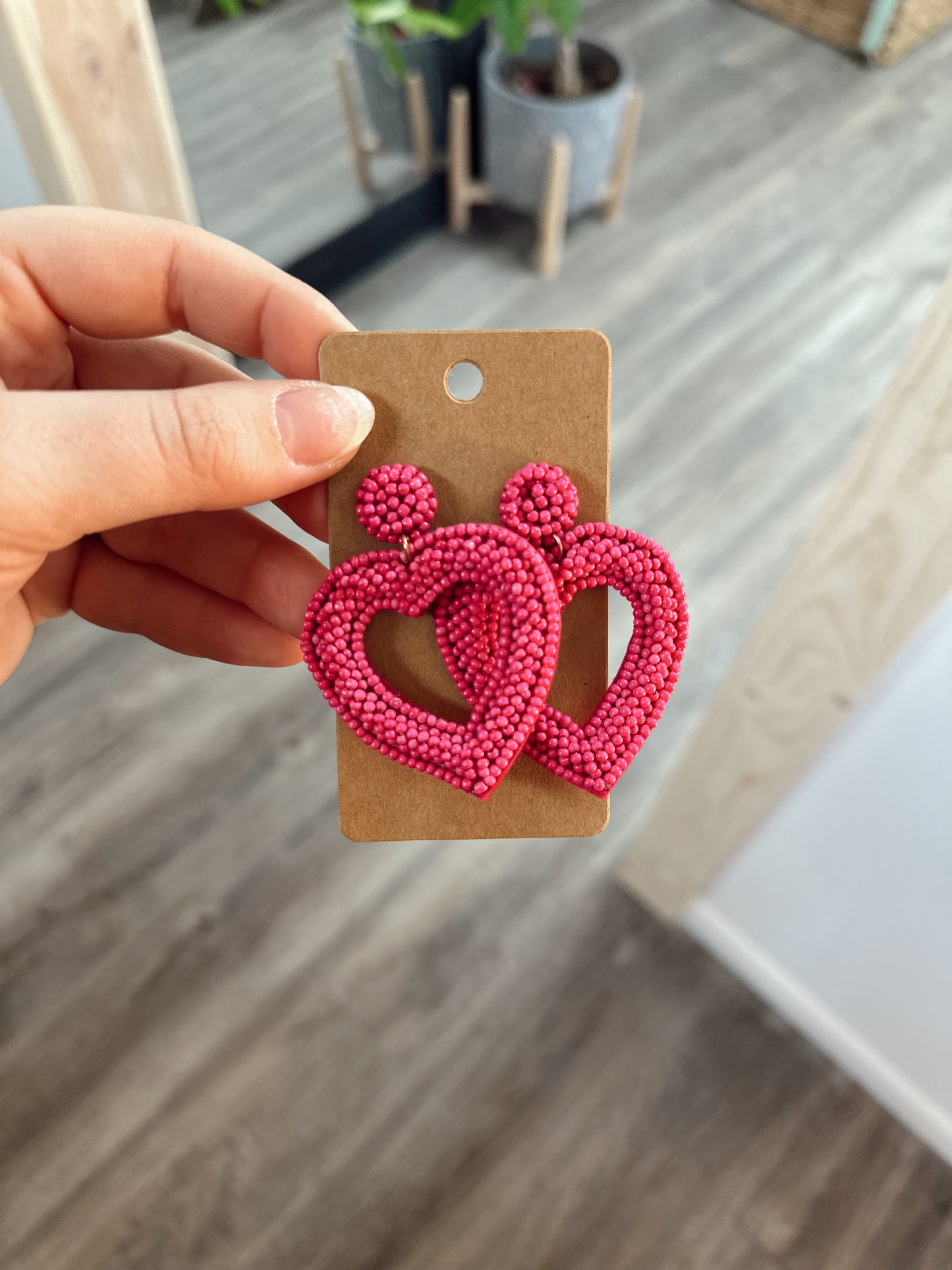 Pink Heart Earrings