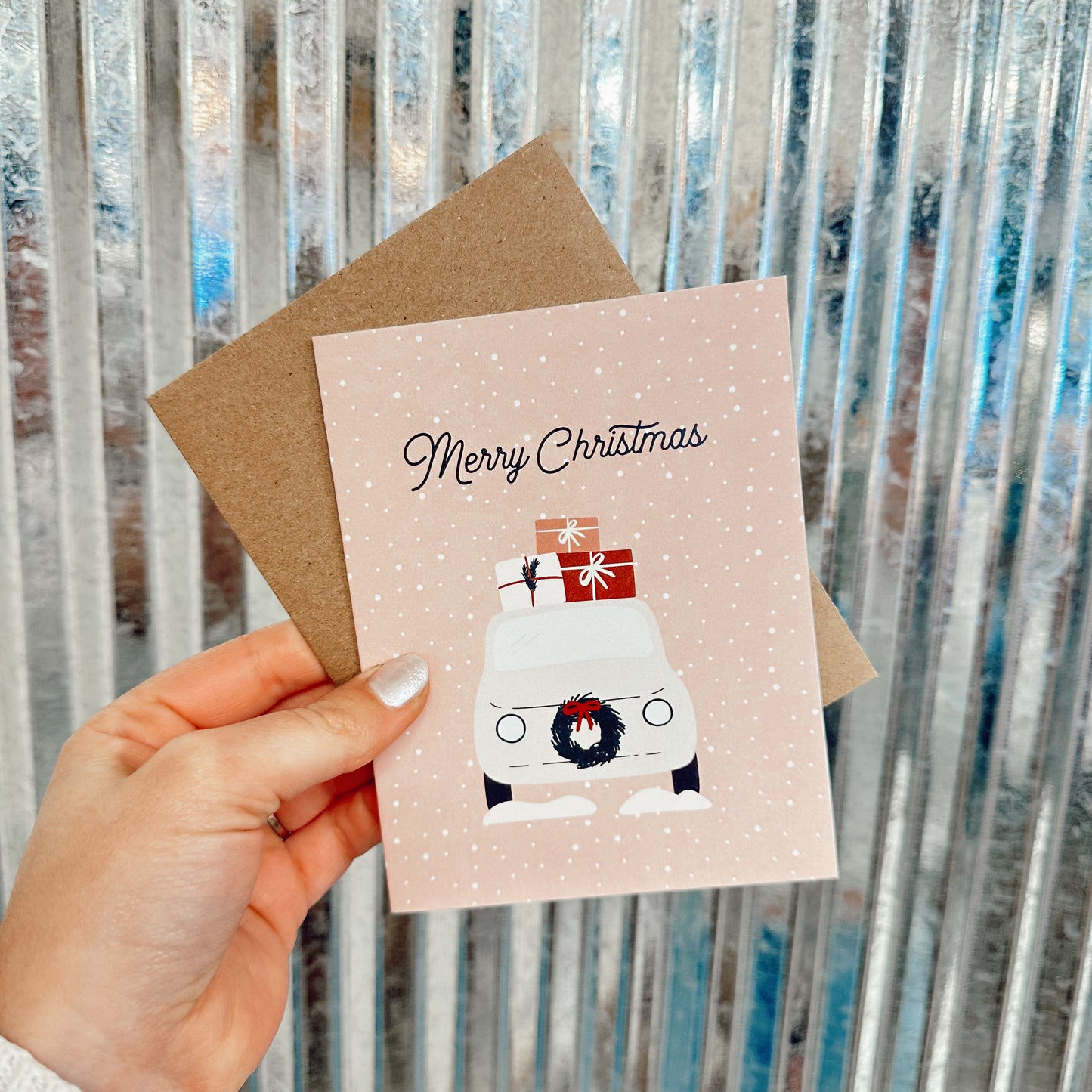 Snow Car Christmas Greeting Card